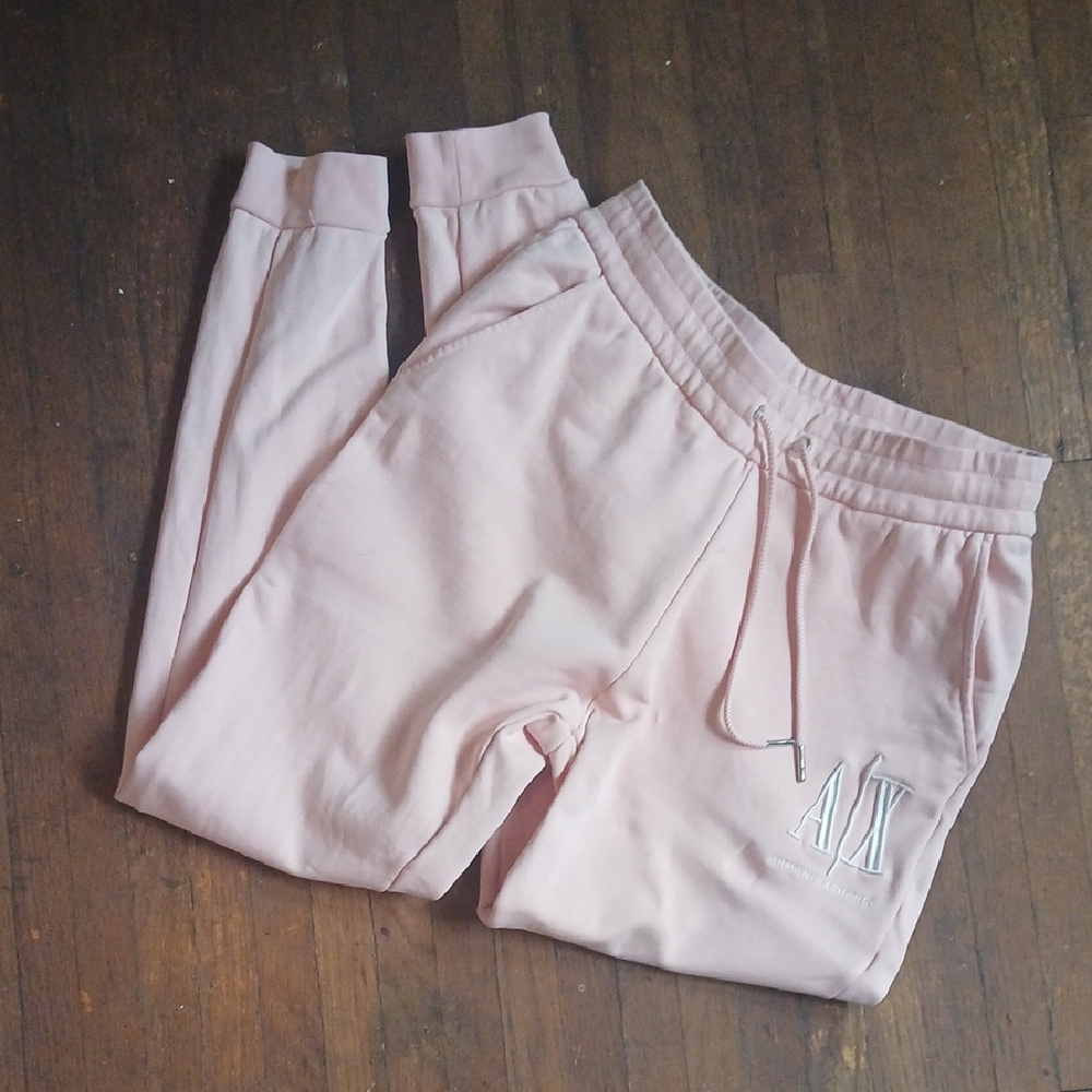 Armani Exchange Pink Track Pants with Elastic Waistband